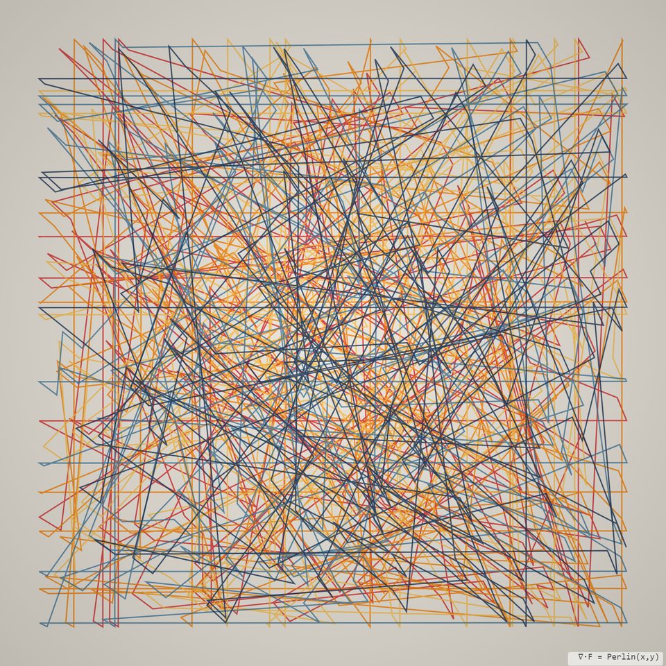 Streamlines of particles traced through a vector field.